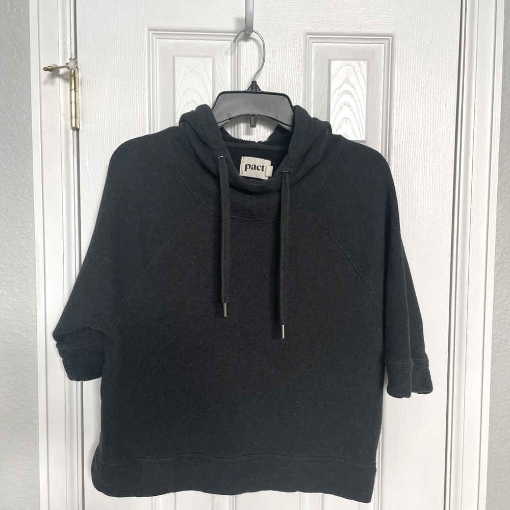 Women’s organic cotton Pact short sleeved hooded sweatshirt/sweater